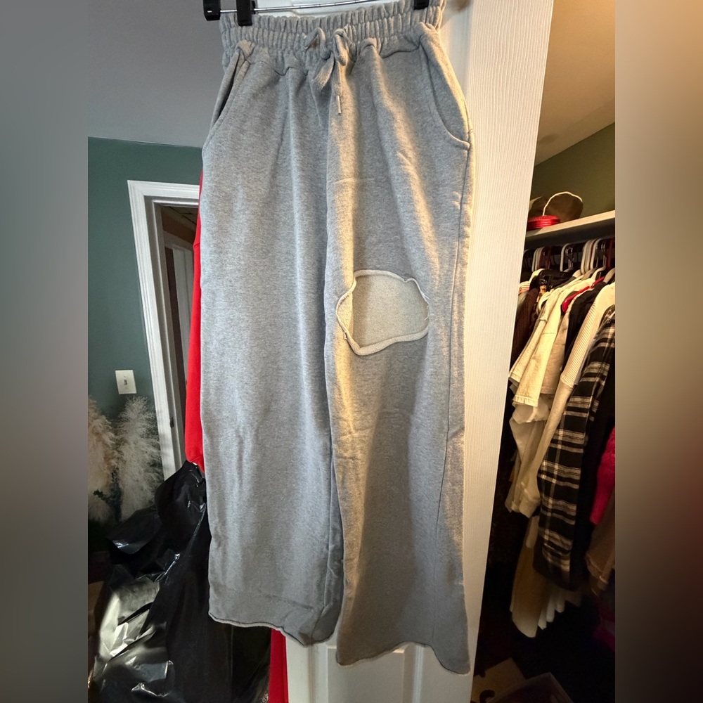 storets Gray Joggers with Distressed Patch